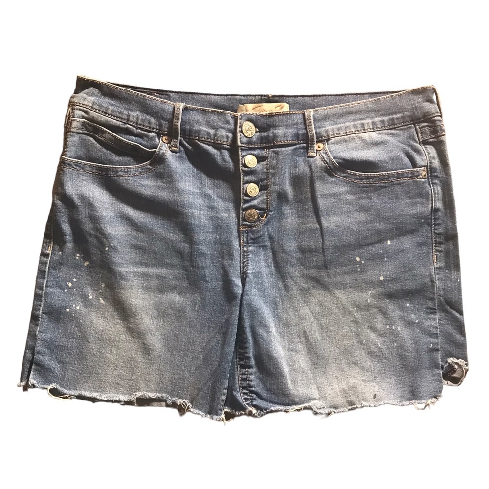 Y2K SEVEN DISTRESSED DENIM JEAN SHORTS